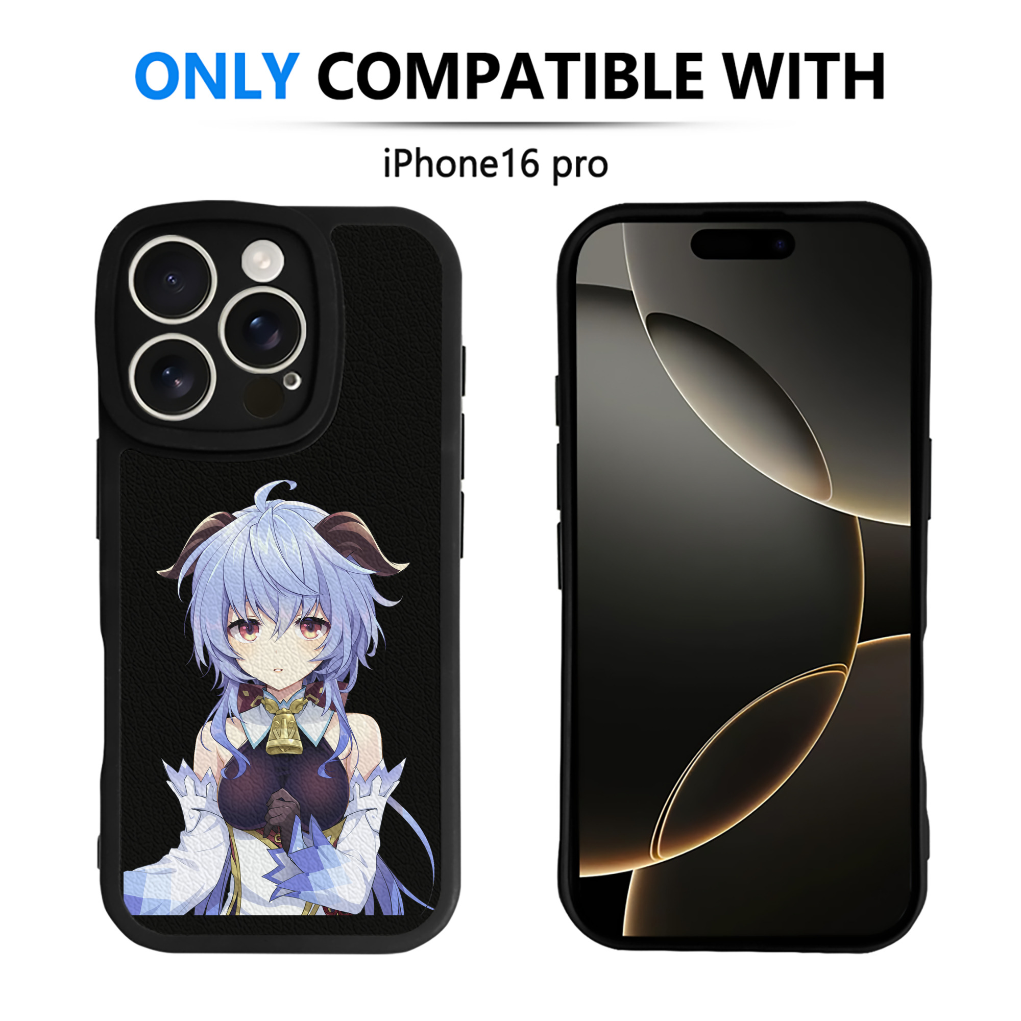げんし神 甘雨 かんう genshin Ganyu 【iPhone 16シリーズ対応】シリコンスマホケース（レザー調） 材質：シリコン